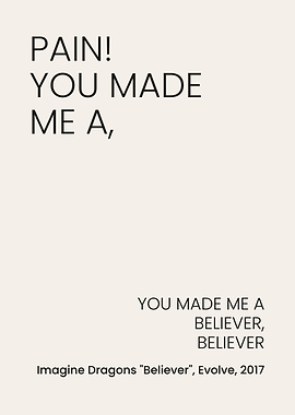 Imagine Dragons Believer Lyric Poster