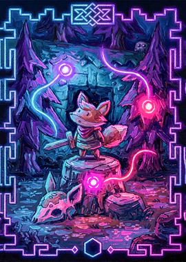 Tunic Fox Warrior Neon Forest