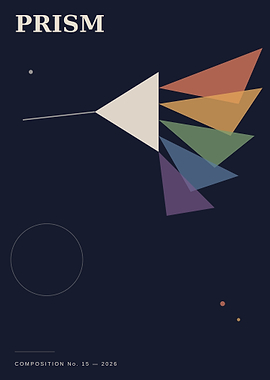 Minimalist Prism Light Refraction Poster
