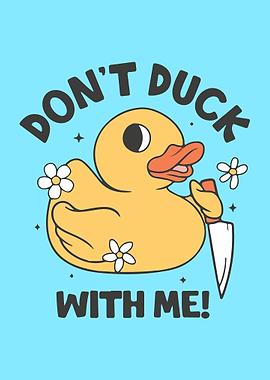 Don't Duck With Me! Funny Rubber Duck With Knife