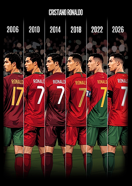 Cristiano Ronaldo World Cup Evolution Poster