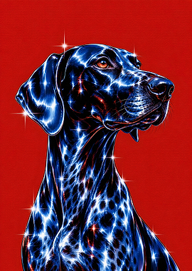 Sparkling Metallic Dalmatian Portrait