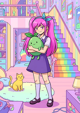 Aubrey from OMORI with Sprout Mole