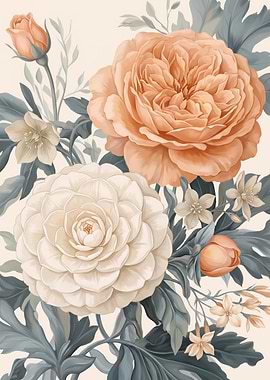 Elegant Peach and Cream Floral Arrangement