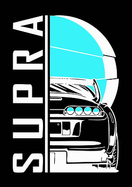 Toyota Supra Minimalist Car Art