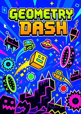 Geometry Dash Vibrant Game Poster