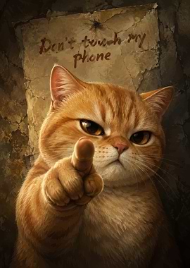 Grumpy Ginger Cat Warning