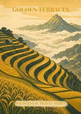Golden Terraces Wilderness Travel Poster