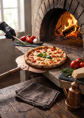 Freshly Baked Wood-Fired Pizza