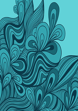 Abstract Teal Wave Pattern