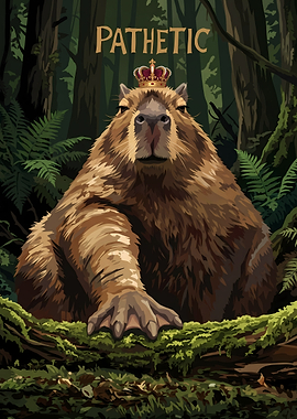 Regal Capybara King Meme Art