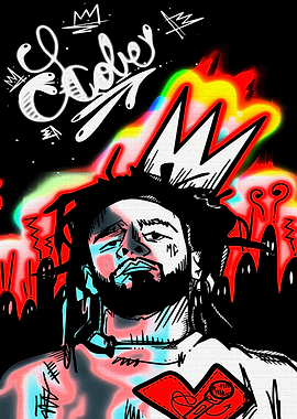 J. Cole Graffiti Style Portrait