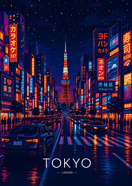 Tokyo Cityscape at Night