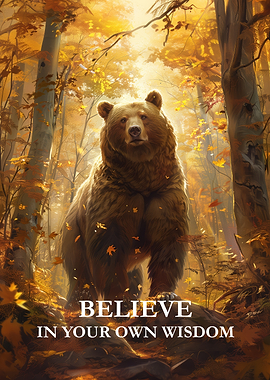 Majestic Bear in Autumn Forest