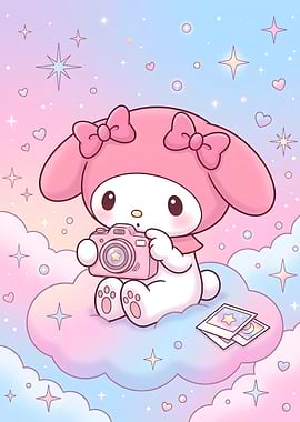 My Melody Taking Photos on Clouds