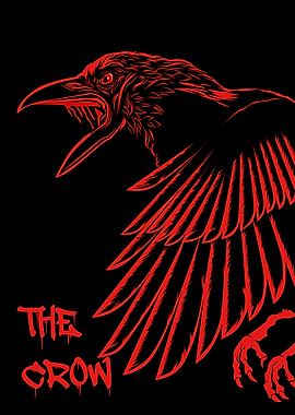 The Crow Gothic Bird Illustration