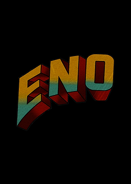 Retro 3D Typography ENO Text Art