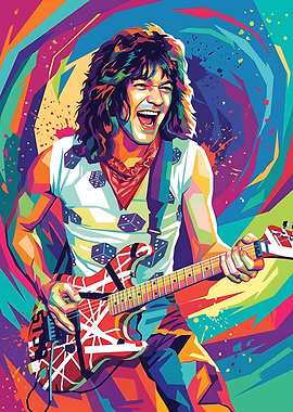 Eddie Van Halen Pop Art Portrait