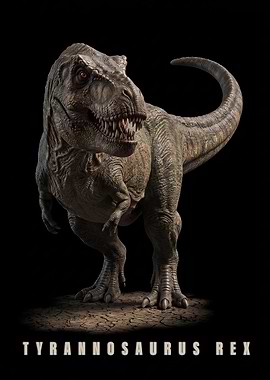 Realistic Tyrannosaurus Rex Dinosaur Portrait poster