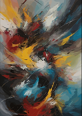 Dynamic Abstract Expressionist Color Explosion