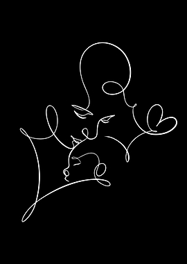 Mother and Child Line Art