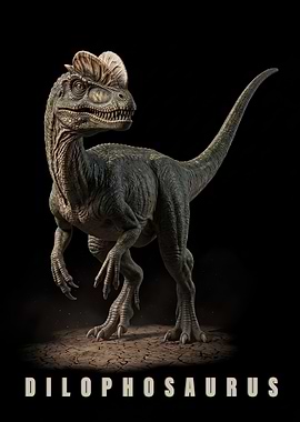 Dilophosaurus Dinosaur Portrait poster