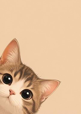 Cute Tabby Kitten Peeking In (without text)