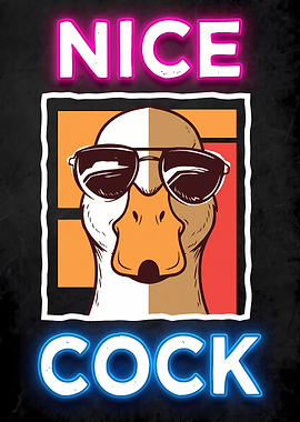 Cool Goose Neon Style Graphic