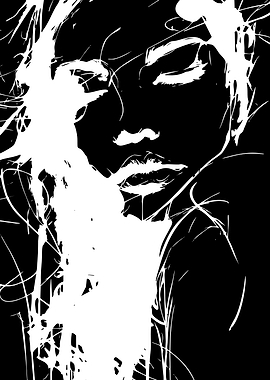Abstract Black and White Portrait