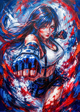 Tifa Lockhart Dynamic Action Painting