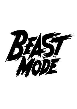 Beast Mode Brush Stroke Text