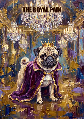 Royal Pug King Painting