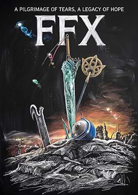 Final Fantasy X Chalk Art Poster