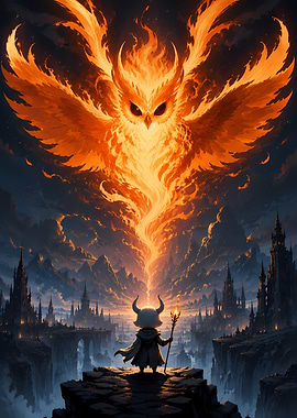 Small Horned Knight Summoning Fire Owl