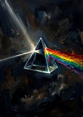 Pink Floyd Prism Oil Painting