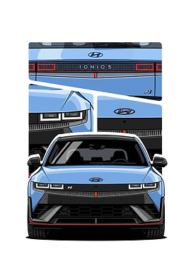 Hyundai Ioniq 5 N Car Illustration