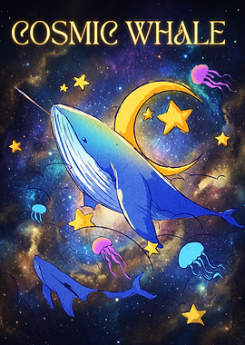 Cosmic Whale Space Illustration