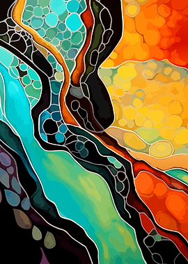 Vibrant Abstract Stained Glass Pattern