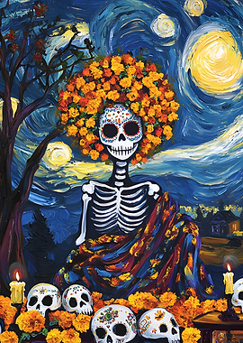 Starry Night Dia de los Muertos