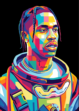 Travis Scott Pop Art Portrait