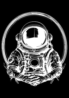 Astronaut in Deep Space Illustration