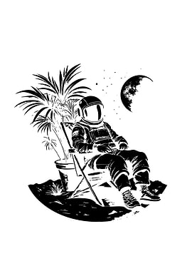 Astronaut Relaxing on the Moon