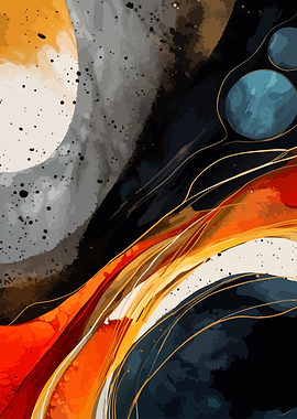 Abstract Cosmic Fluid Art Composition