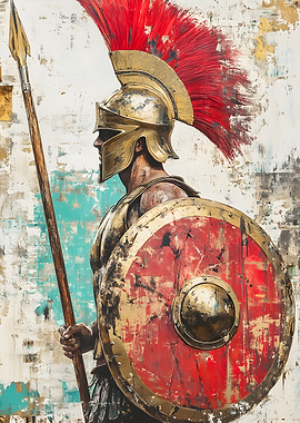 Spartan Warrior Oil Painting