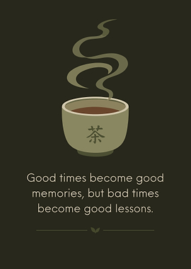 Minimalist Tea Cup Motivational Quote Poster