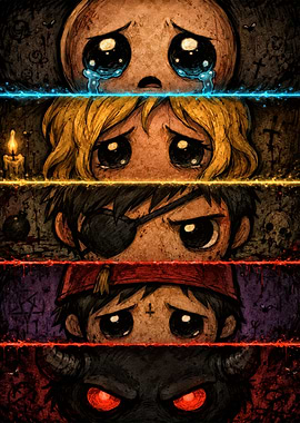 The Binding of Isaac Character Collage