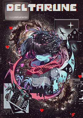 Deltarune Kris Glitch Aesthetic Poster