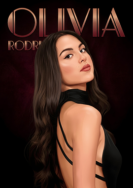 Olivia Rodrigo Digital Portrait Poster