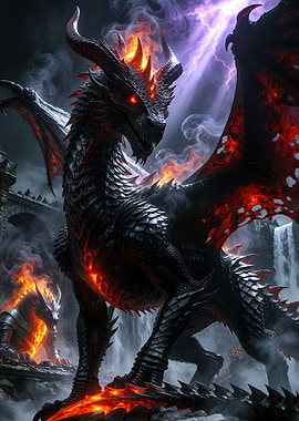 Majestic Black Fire Dragon