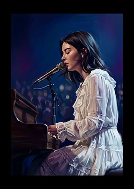 Woman Playing Piano and Singing